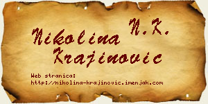 Nikolina Krajinović vizit kartica